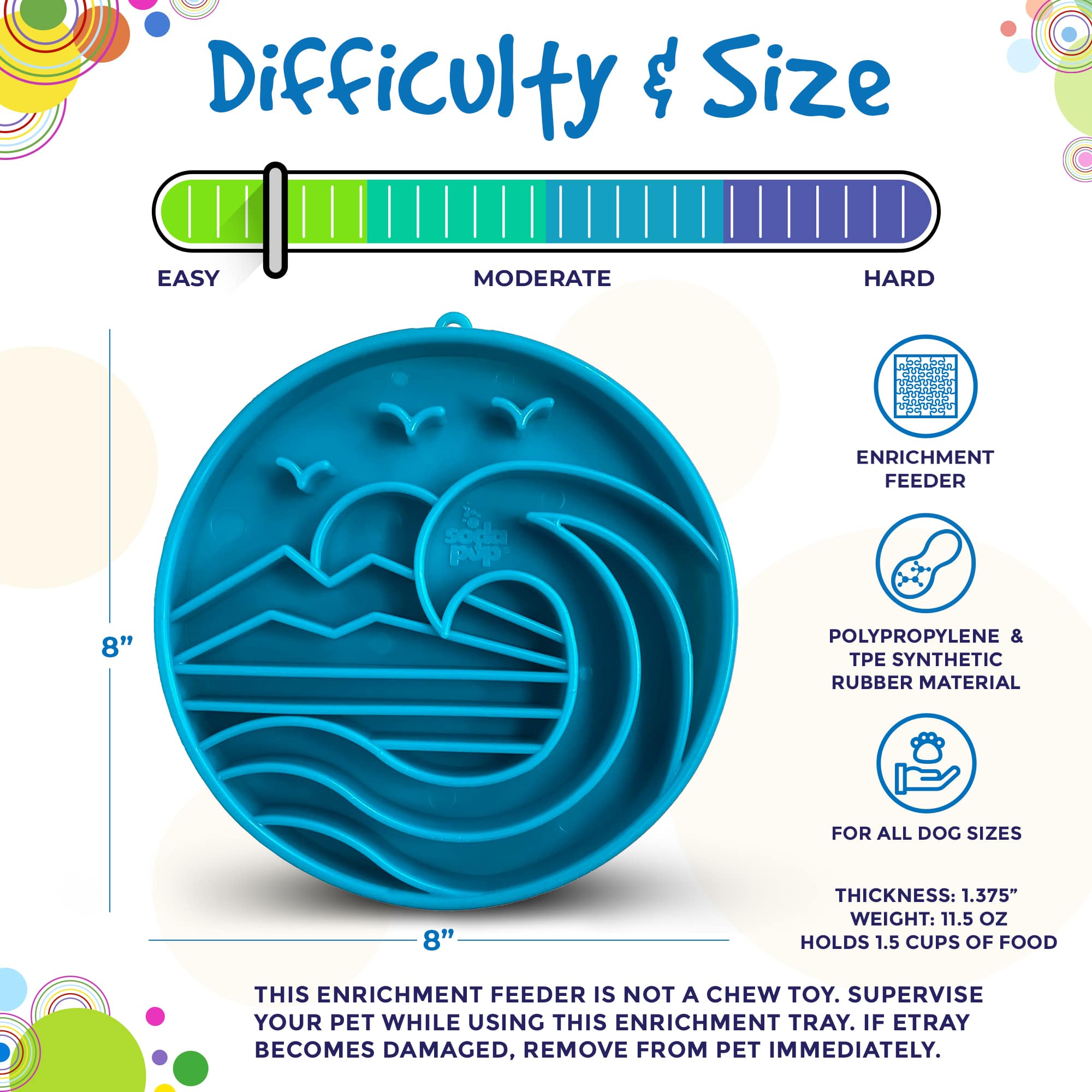 Baja Design eTray - Shallow Slow Feeder Dog Bowl for Enrichment | USA Made